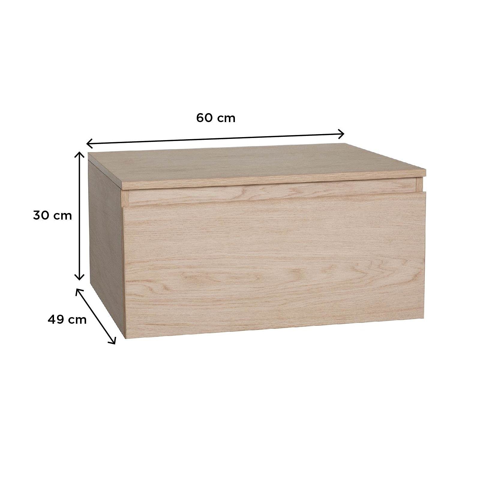Mueble de baño Will – encimera colgante de 60 cm + lavabo + espejo + mueble cajón + escuadras