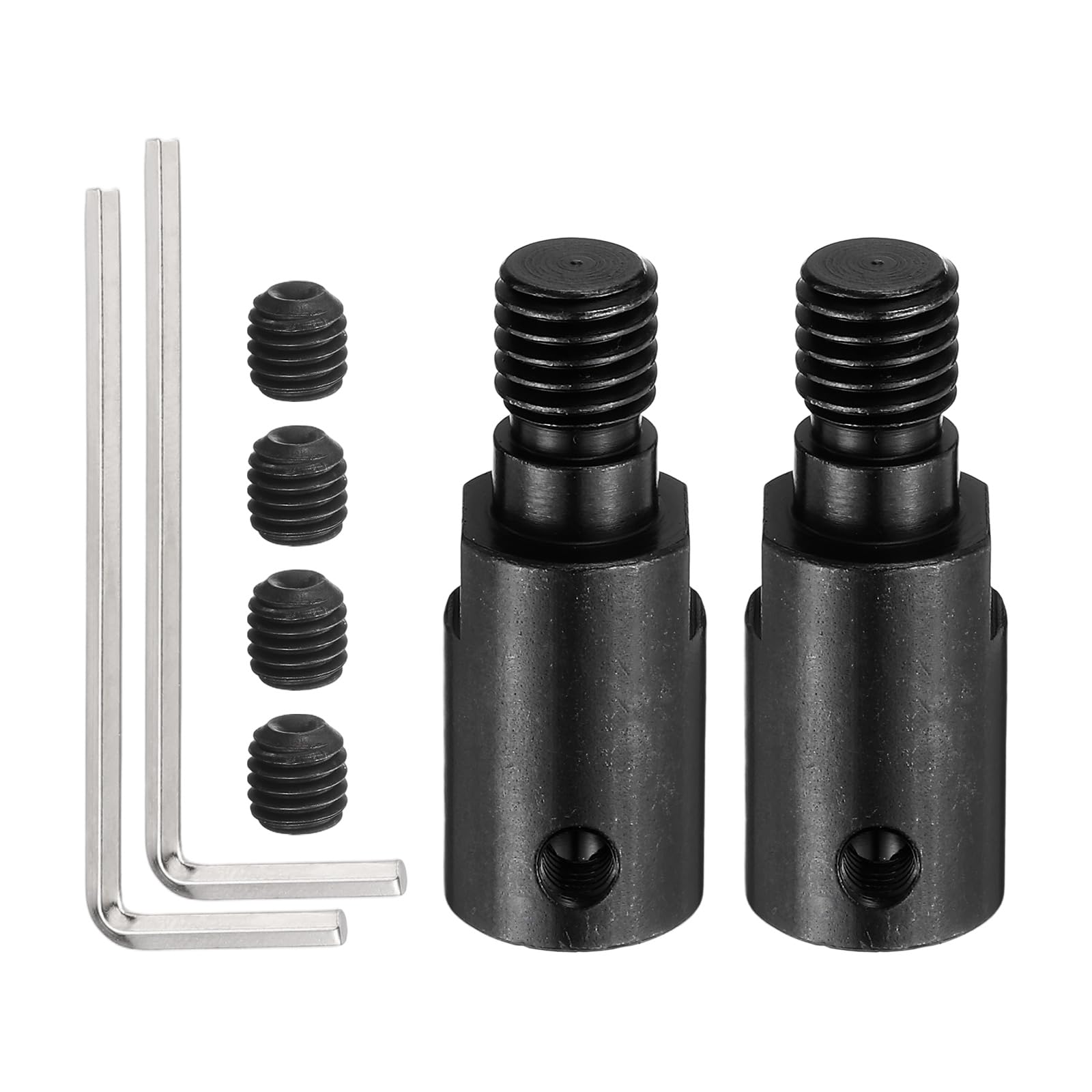 sourcing map 2 Pcs 5mm to M10 Motor Arbor Shaft in 1045 Steel