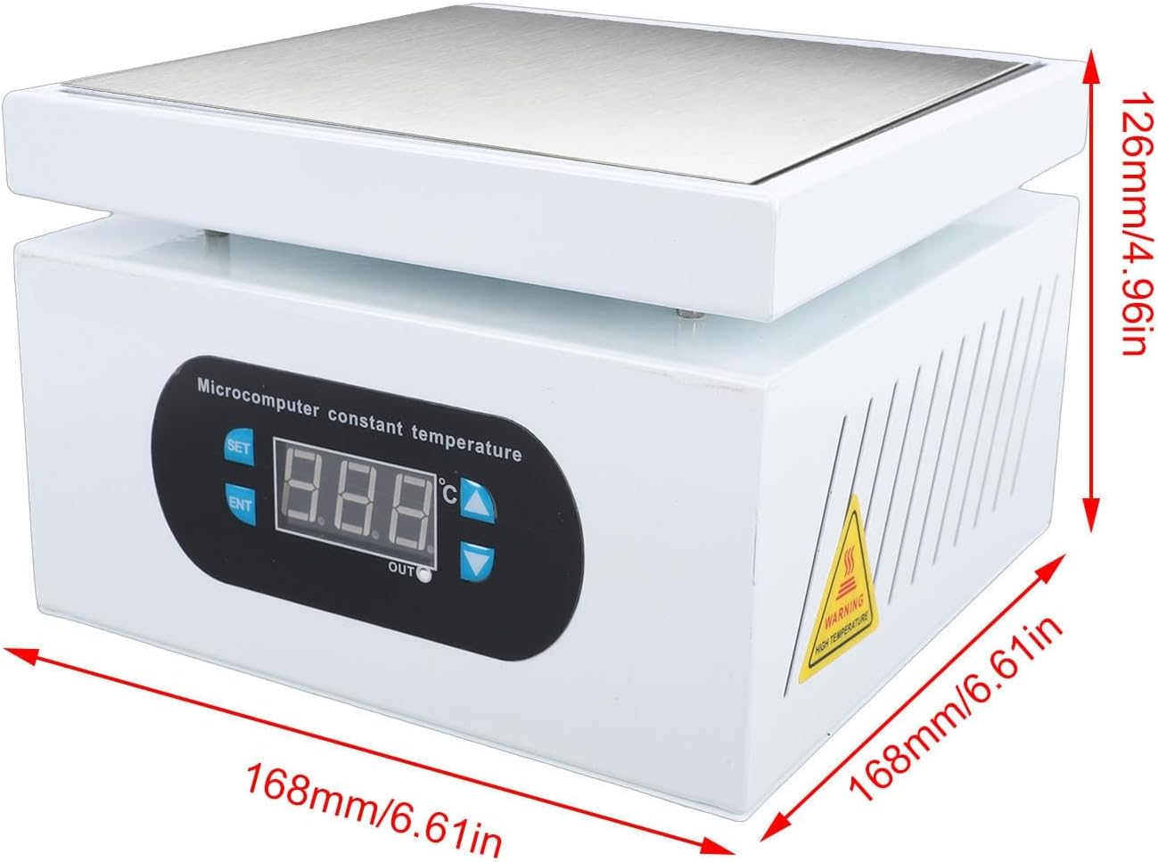 500W Microcomputer Electric Soldering Hot Plate, Preheat Station with Intelligent Temperature Control 0 to 400°C, Ideal for PCB Repair, LED Component Soldering (US Plug)
