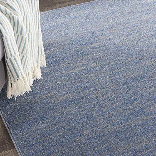 image for Nourison Essentials Indoor/Outdoor Blue/Grey 7' x Square Area Rug, Eas