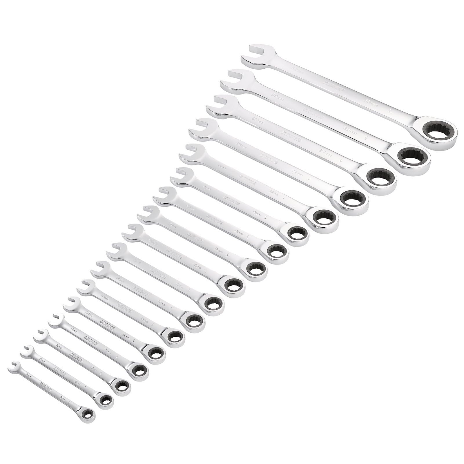 Draper 17Pc Ratcheting Spanner Set 27691 27691 Hi-Torqã Metric Ratchet Combination Spanner Set (17 Piece) 5059482045592