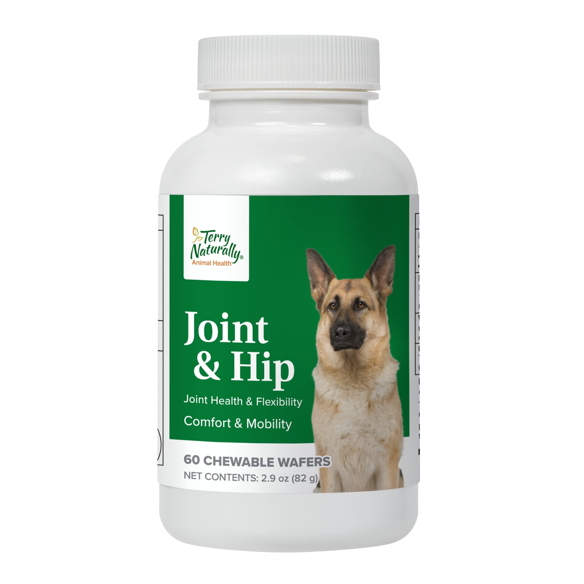 Terry Naturally Joint & Hip - Dog Health Supplement for Joint & Hip Support - Muscle Health Formula - Joint Health Support for Dogs - Pet Care Supplies - 60 Chewable Wafers
