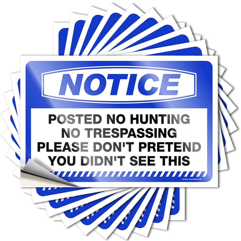 Fall Decor Outdoor Tattoo Durable Garage | Notice Posted No Hunting No Trespassing Please Tall Self Adhesive Sticker for Quick DIY(12X18CM)