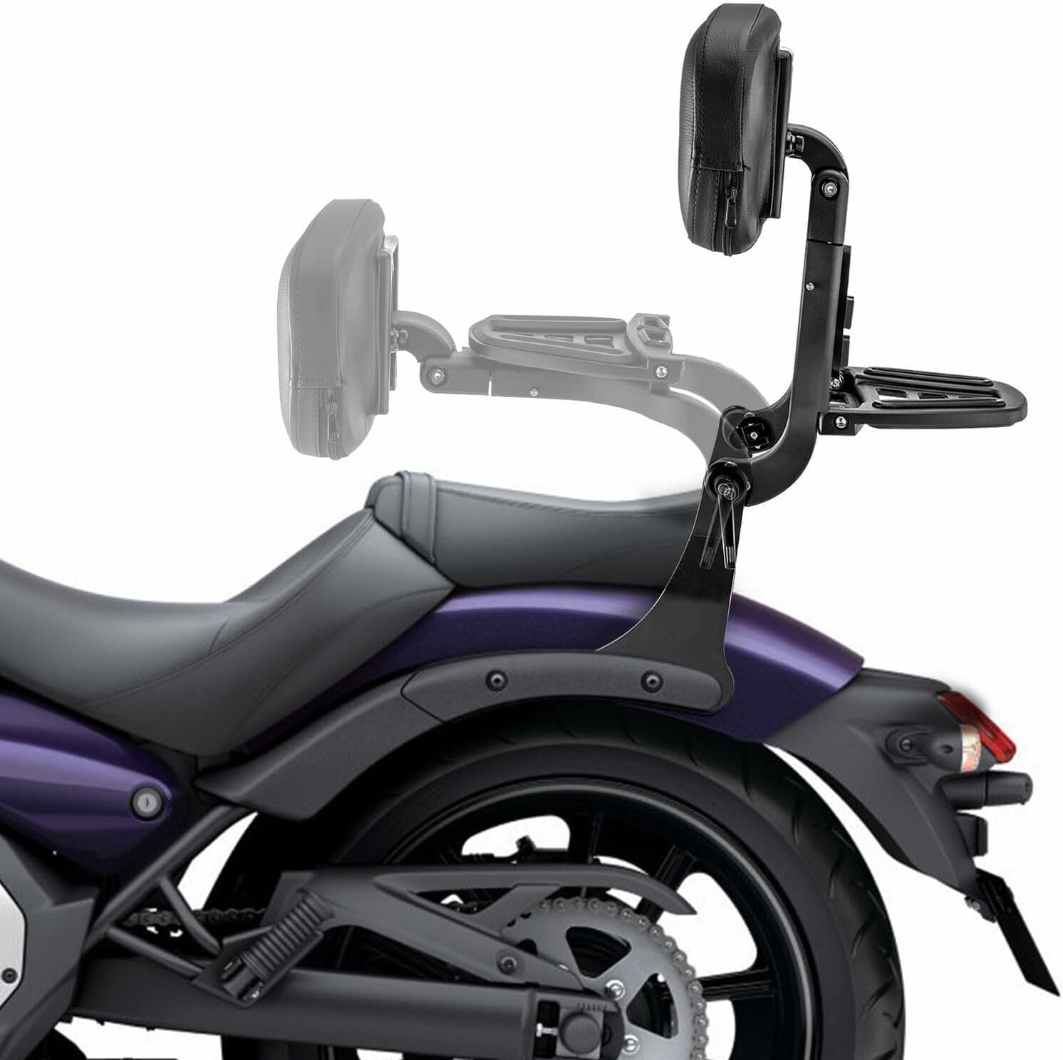 Motorcycle Driver Passenger Backrest Sissy Bar Adjustable Backrest for K-awasaki Vulcan S 650 2015-2025 with Motorbike Folding Luggage Rack