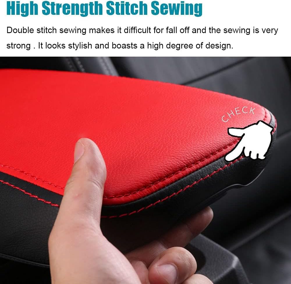 LEXLEY,With"SENTRA"LOGO Armrest Box Cover Center Console Pad Waterproof Anti-Scratch Leather Protector Covers For Nissan Sentra 2020 2021 2022 2023 2024 2025 2026-Black Stitches