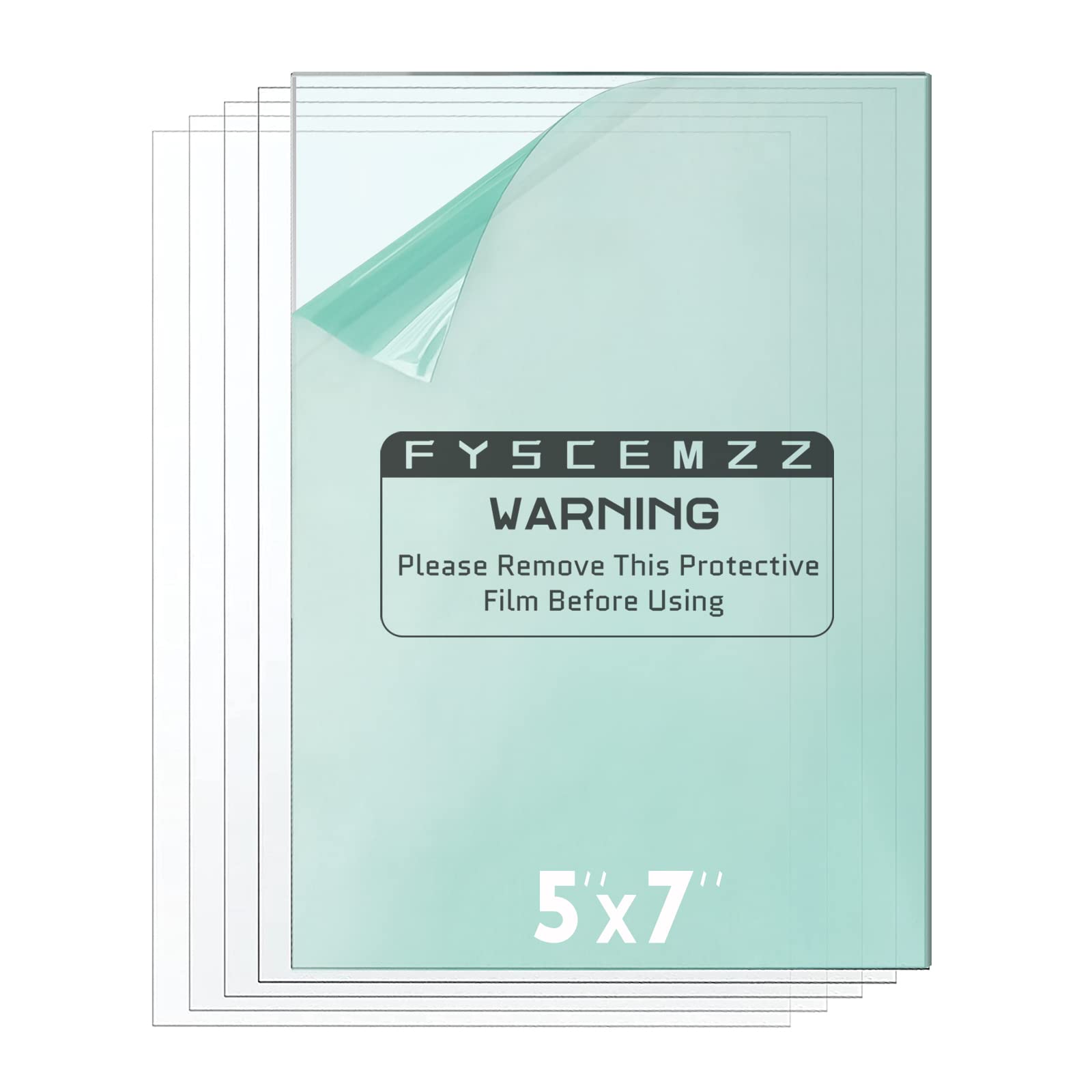 Photo 1 of 10PCS 5x7 Inch Cut-to-Size Welding Helmet Hood Replacement Clear Inside Outside Front Protective Lens Filter Cover Plexiglass Sheets for Most Helmet, Craft Projects, Signs Display Cases, Picture Frame