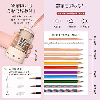 Amazon.co.jp: 【全自動充電式】 電動鉛筆削り 鉛筆削り 電動