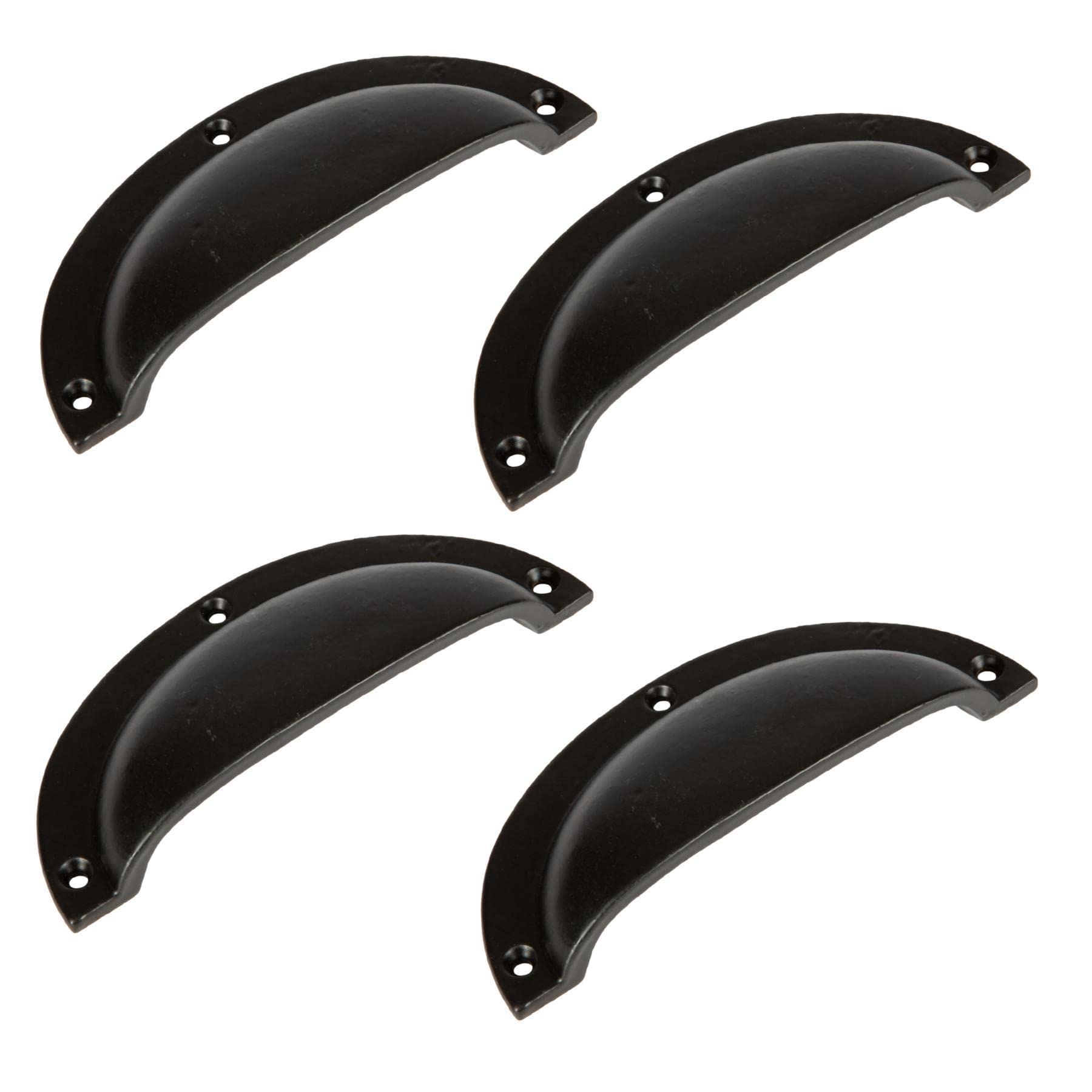 Hammer and Tongs - Cabinet Pulls - Iron - Black - Pack of 4