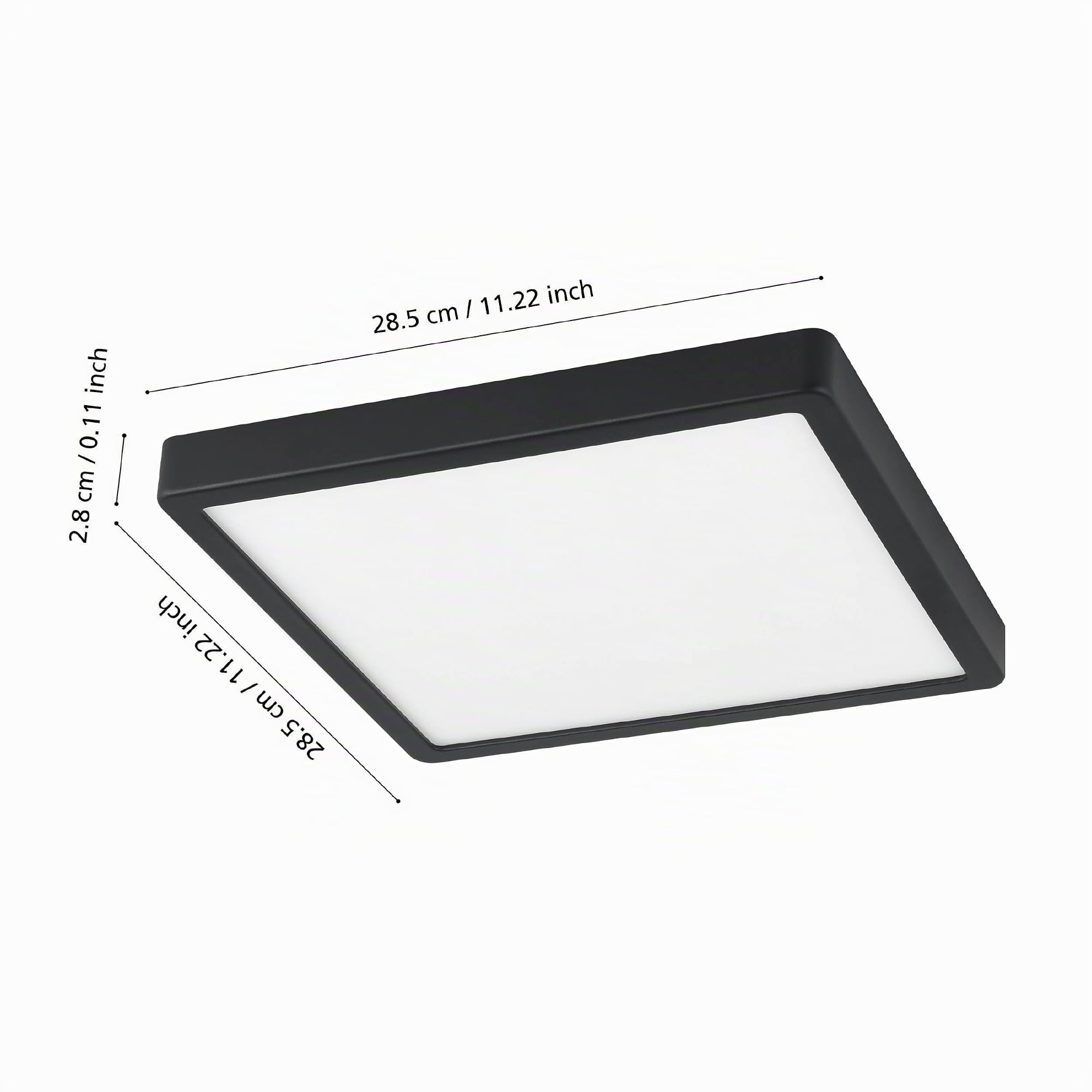 EGLO connect.z Smart Home Led lampada da soffitto per bagno Fueva-Z in | alluminio a superficie nera, L x L 28,5 cm, ZigBee, app e controllo vocale, colore luce regolabile, dimmerabile, IP44