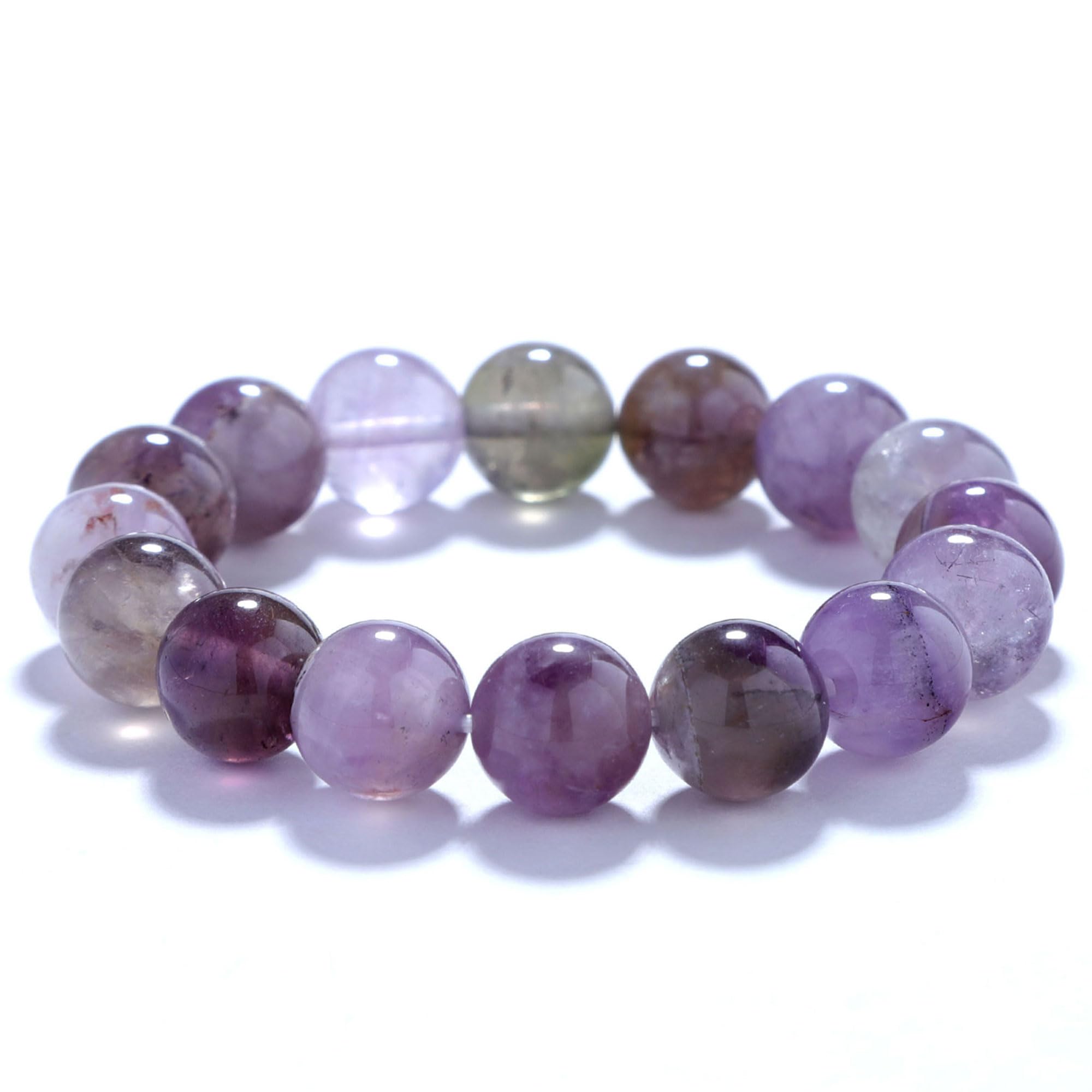 TALIMU Auralite 23 Amethyst Natural Crystal Beads Bracelet Handmade Men Women Stretchy Bracelet Healing Crystal bracelet 8mm 10mm 12mm Round
