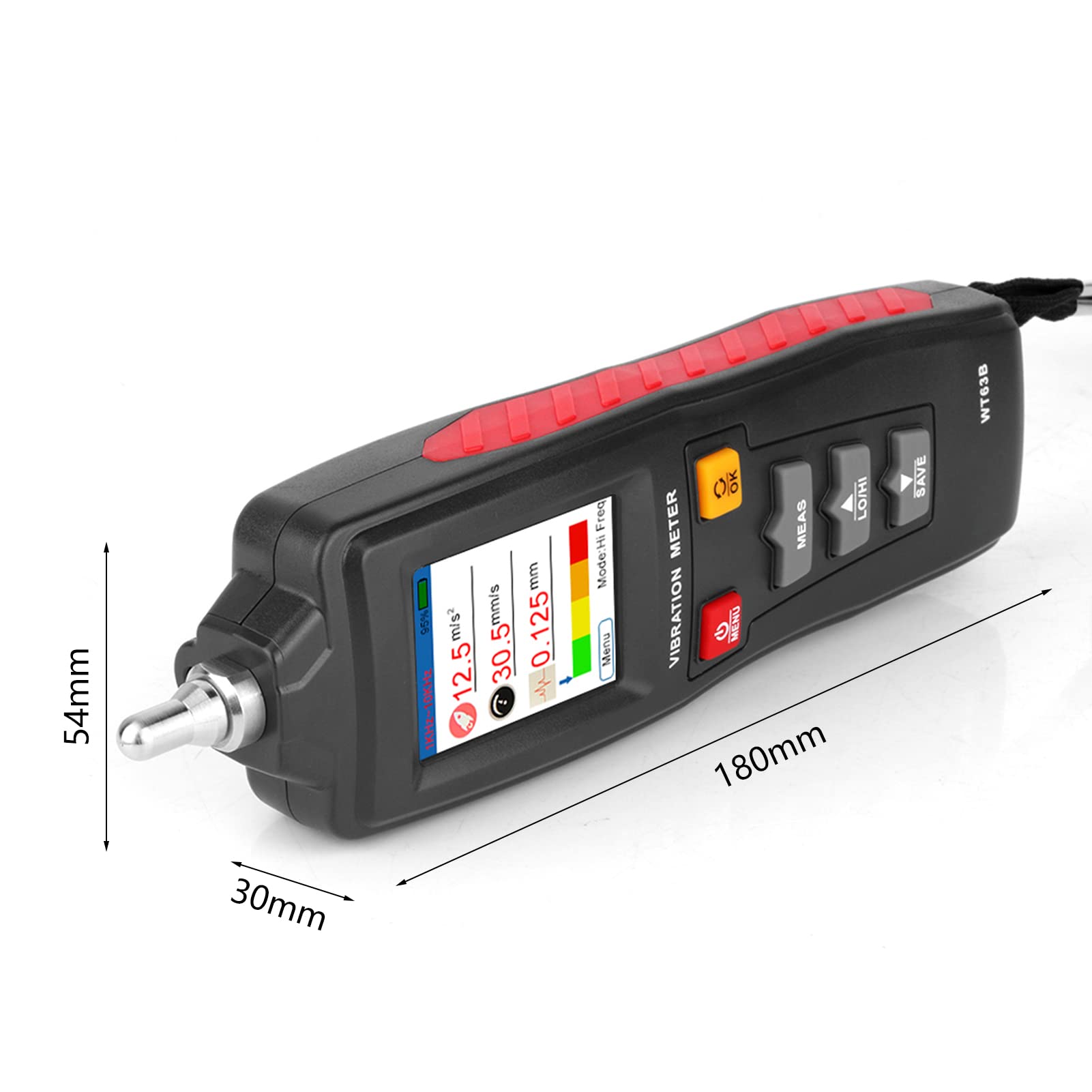 Jadeshay Medidor de Vibración,Digital Vibrómetro Pantalla LCD con Velocidad Aceleracion y Desplazamiento Portáti Analizador de Vibrometro para Industria,Construcción,Automoción y Equipos Electrónicos