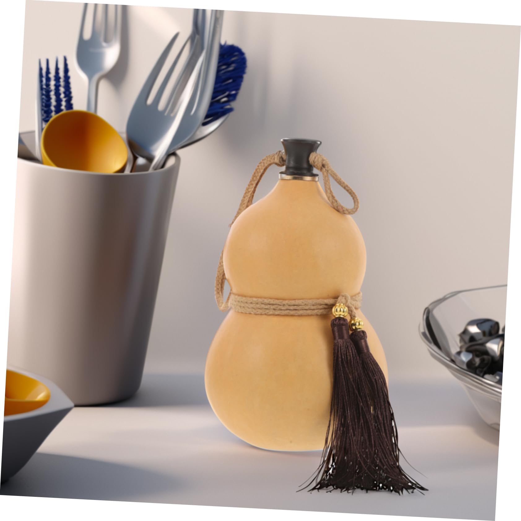 COLLBATH Kürbisförmige Wasserflasche mit Korken Einfach zu Reinigen und Gießen Antikes Design für Riegel und Restaurants als Dekorativer Trinkbehälter