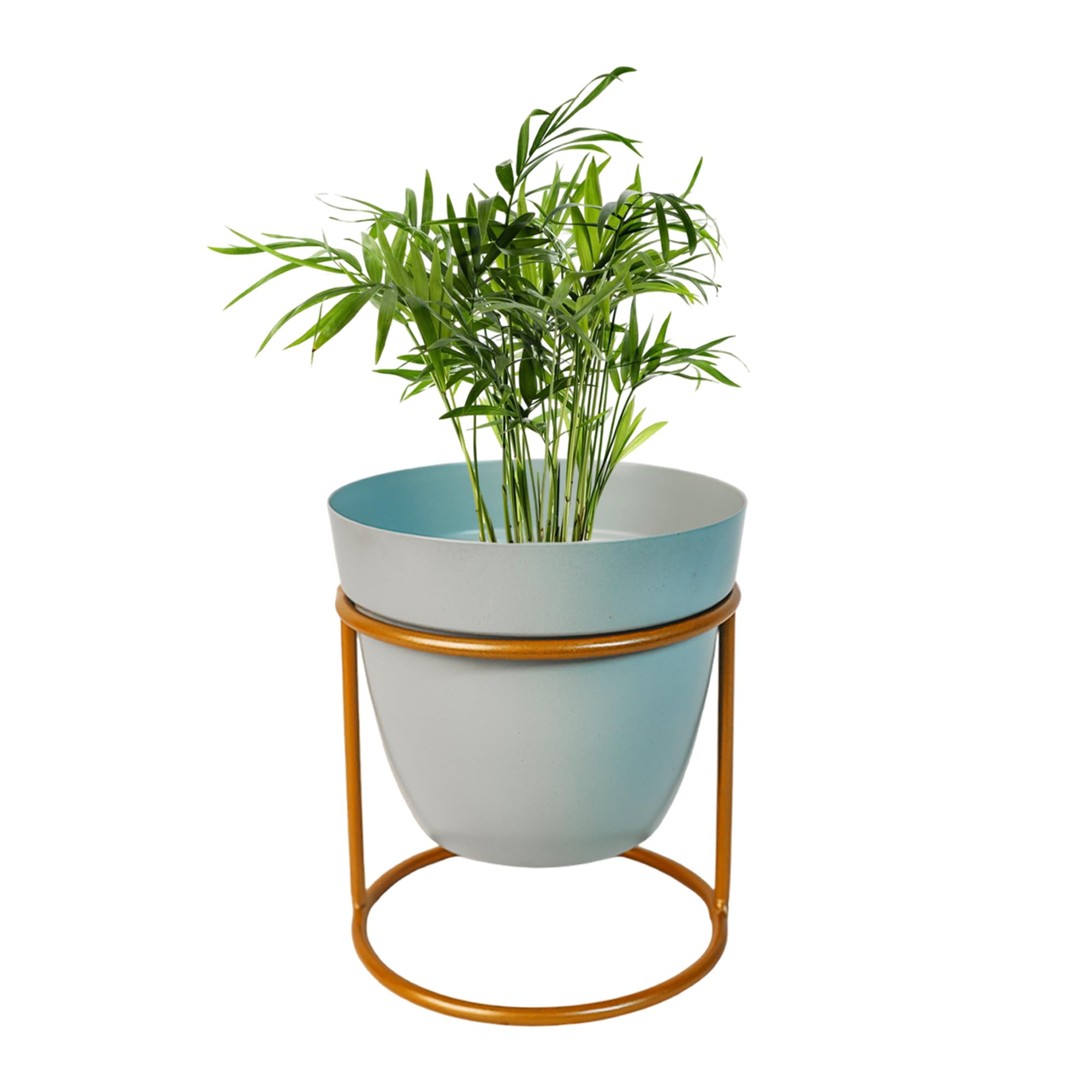Metal Flower Vase Planter - Red & Iron Stand -27