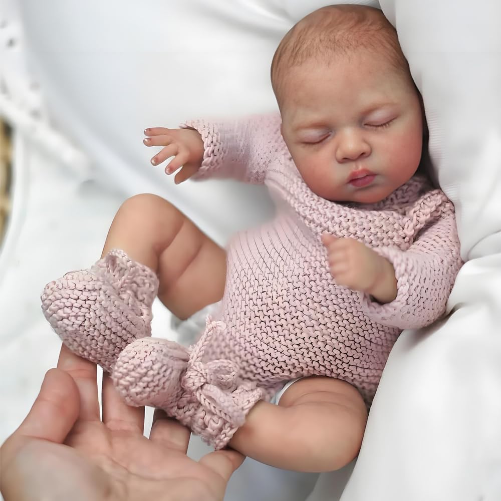 Mini lalki Reborn Baby Lalki silikonowe na całe ciało winylowa śpiąca dziewczyna, która wygląda prawdziwie realistycznie noworodka, lalka niemowlęca, realistyczna lalka dla dzieci, ręcznie