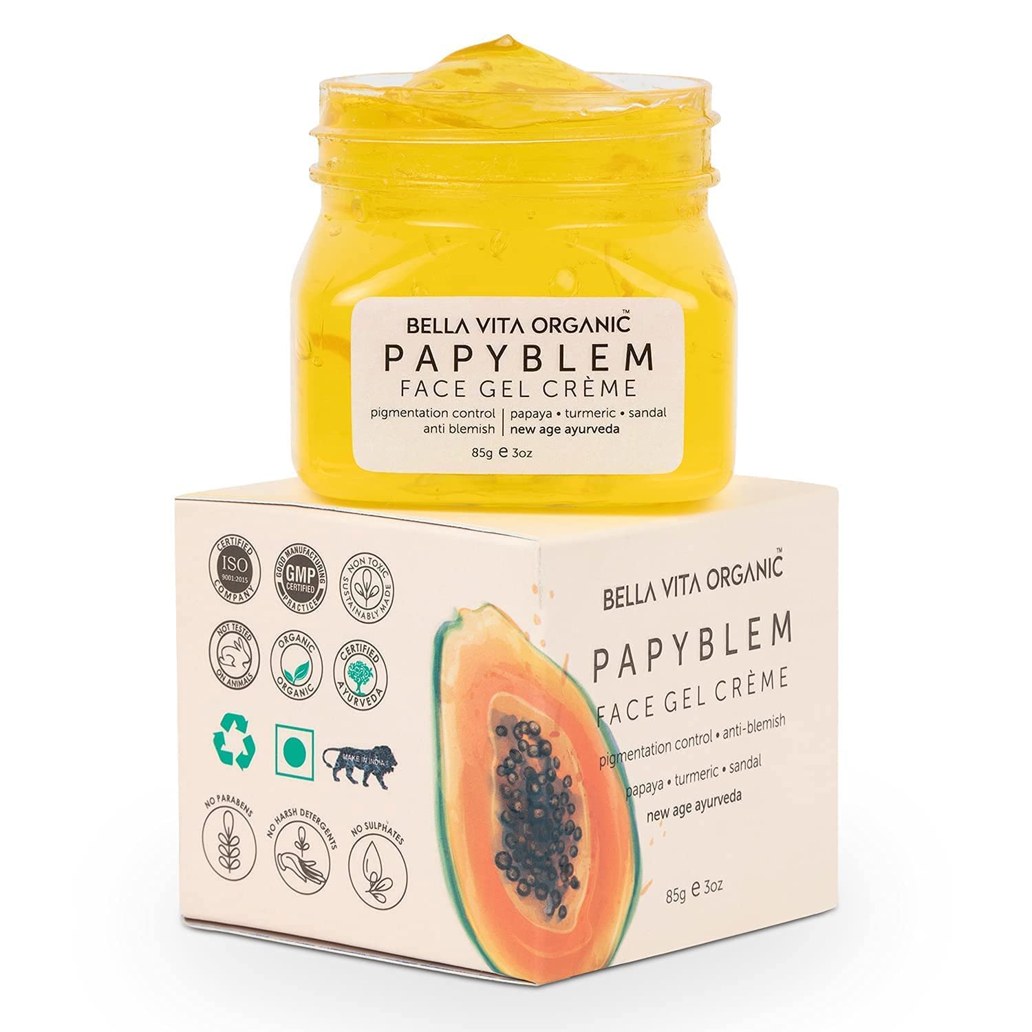 QURA PapyBlem Pigmentation Blemish Cream Gel for Spot Removal, Brightening & Lightening with Papaya & Saffron, 85 Grams