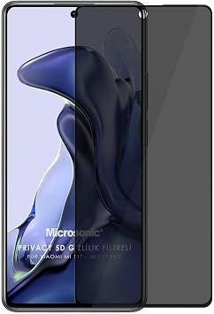 Microsonic Xiaomi Mi 11T Privacy 5D Gizlilik Filtreli Cam Ekran Koruyucu Siyah [Mi 11T ile Uyumlu Ekran Koruyucu]