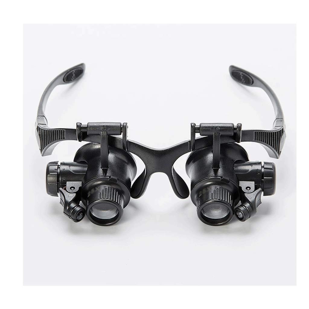 asdchZen Headband Magnifier Glasses With Light,Head Mount Magnifier,Handsfree Reading Magnifying Glasses With Light For Close Work,Jeweler Loupe Craft Watch Repair Hobby
