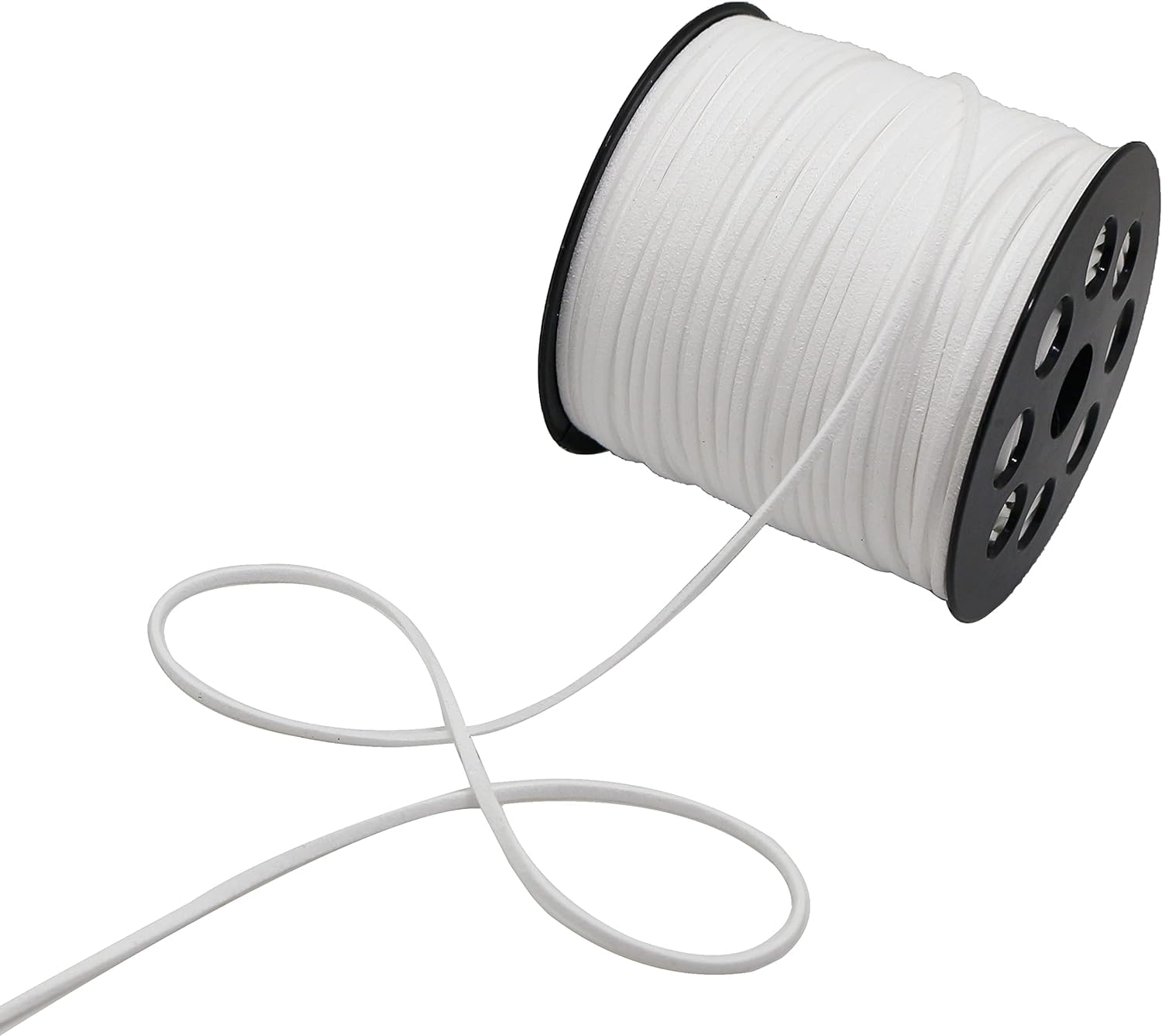 FQTANJU 100 Yards Suede Cord, 2.65mm Flat Faux Leather Cord with Roll Spool Beading Craft Thread for Necklaces Bracelets - Image 3