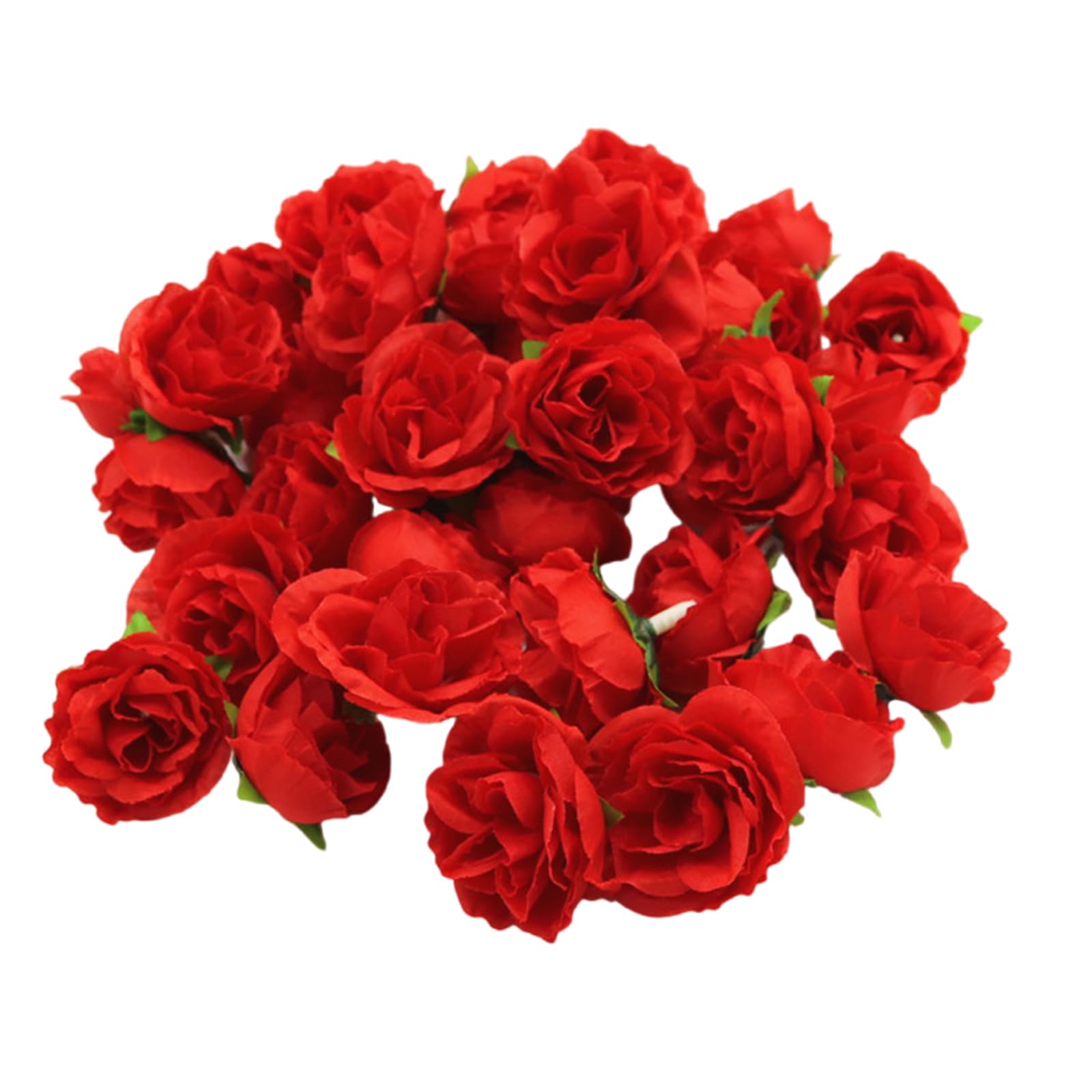 EXQIOUR 200Pcs Small Artificial Rose Head 1.18Inch Rose Buds for Wedding Cake Wedding Party Table Centerpieces Album Decoration Flower Head