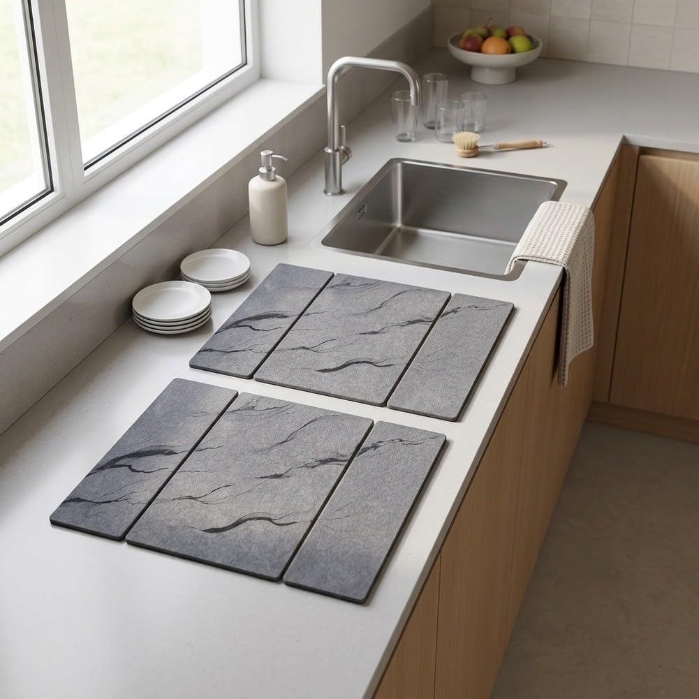 Tapis Séchage Vaisselle Diatomite 40x50cm Absorption Rapide