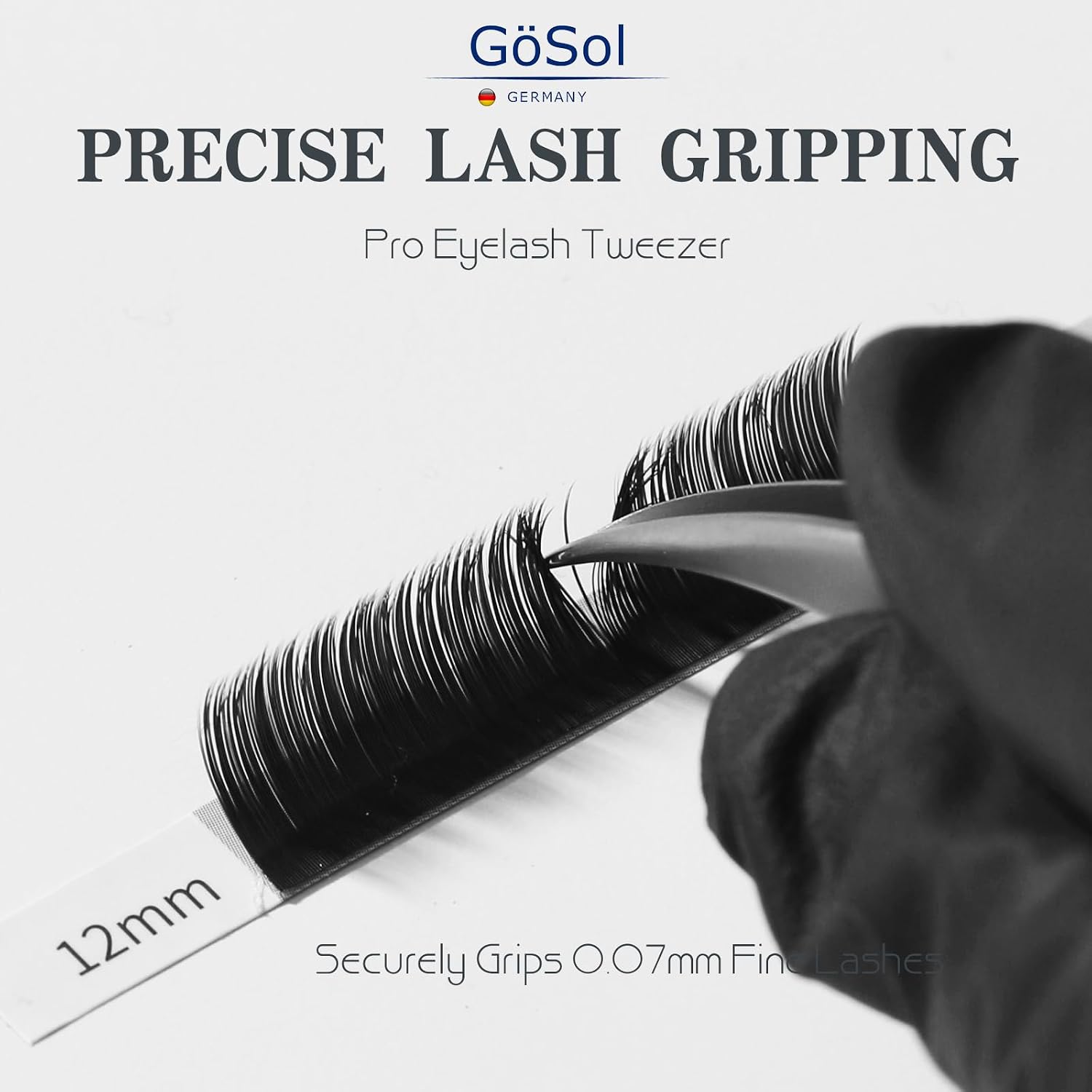 Pro Lash Tweezers for Eyelash Extensions, Professional Dolphin Isolation Eyelash Tweezers for High Precision Pick/Fan/Wiggle/Apply; 420 Stainless Steel Lash Tweezer for Volume & Classic Lashes