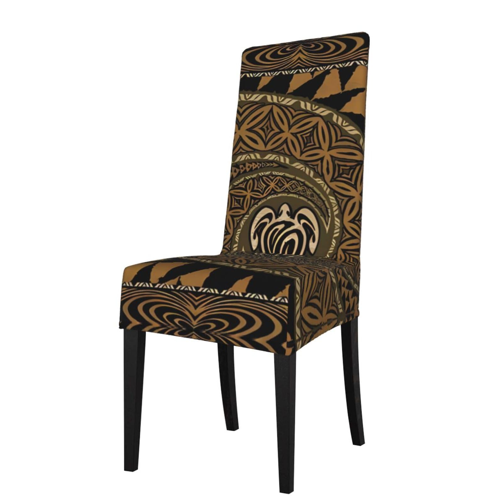 WHJSSF Hawaiian Tapa Honu Turtle Prints Protection Cover for Dining Chair – Stretchy Dining Chair Throw Covers, No Ironing Needed, Fits 18-22" Back, Universal Fit for Kitchen, Hotel, Wedding