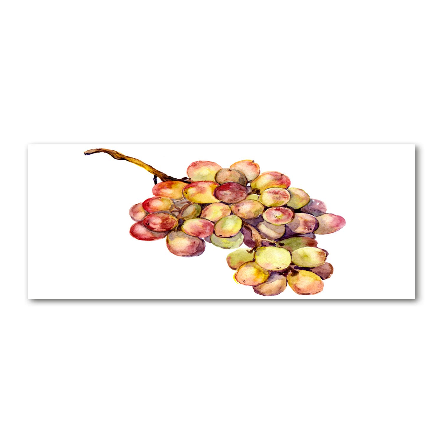 Tulup Glas-Bild Wandbild aus Glas - Wandkunst - Wandbild hinter gehärtetem Sicherheitsglas - Dekorative Wand für Küche & Wohnzimmer 125x50 - Essen & Getränke - Weintrauben - Grün