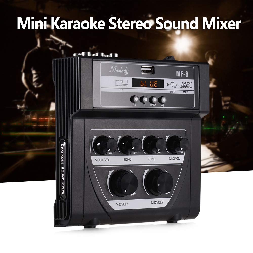 Buy Hippopy audio mixer MF8 Mini Karaoke Sound Audio Mixer Stereo Echo
