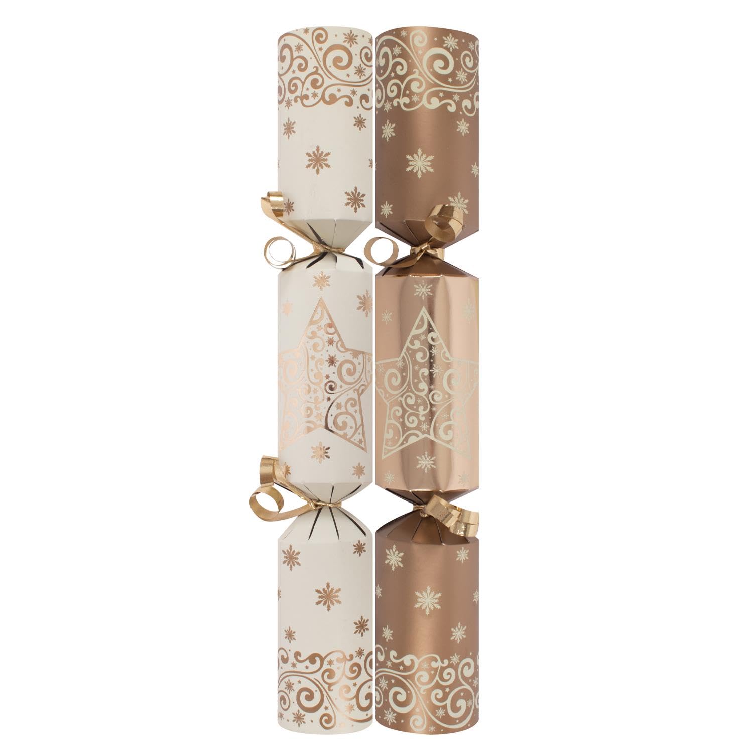 Yöl Gold Box Of 50 White Christmas Crackers Bulk Catering Party Celebration 11" Xmas Restaurant School Hotel