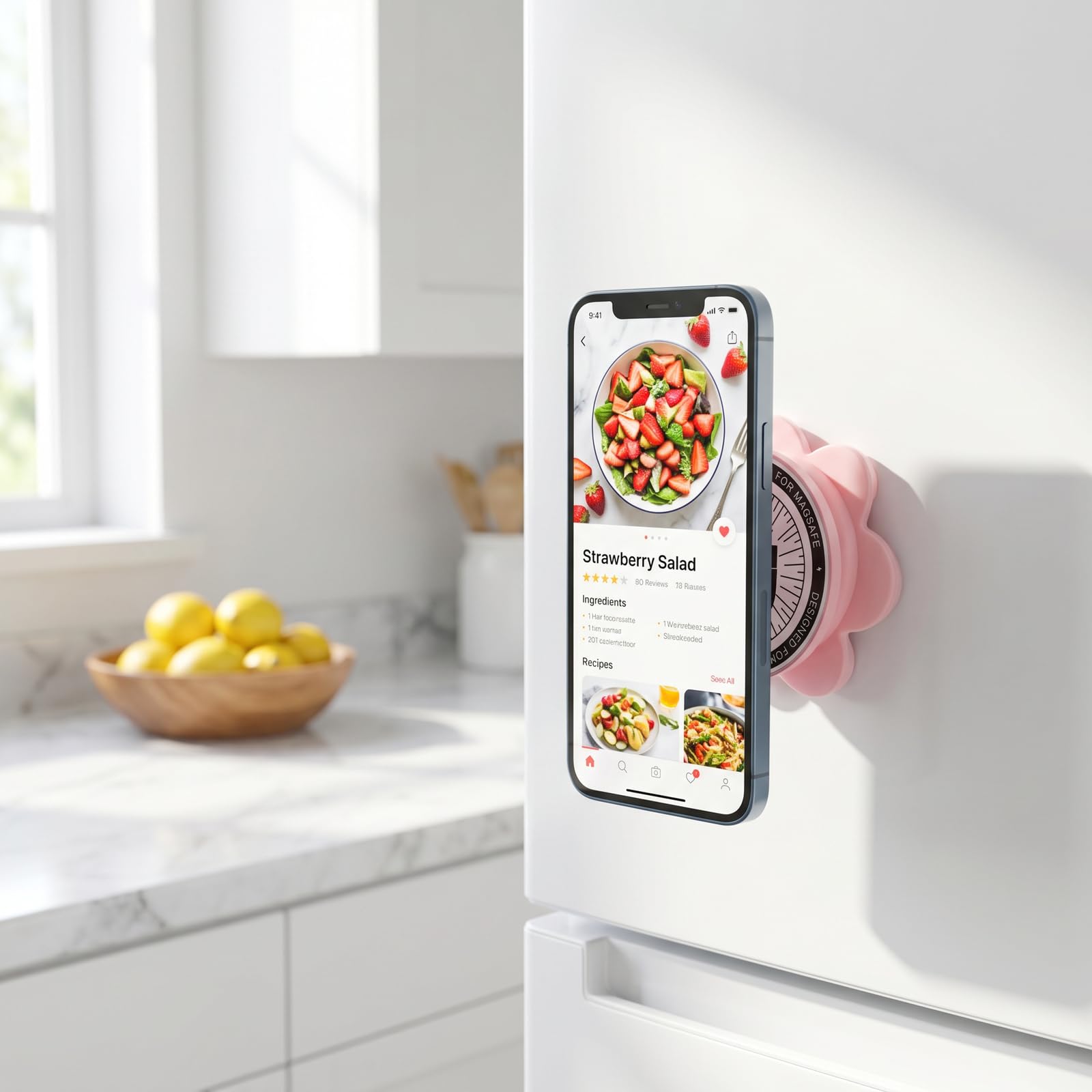 Handy Saugnapf Halterung Magnet Handyhalterung Niedlicher Katzenpfotenhalter Magnetische Handyhalterung Magnet Phone Holder Kompatibel mit iPhone und Android für Dusche TikTok Videos Selfies (Rosa)