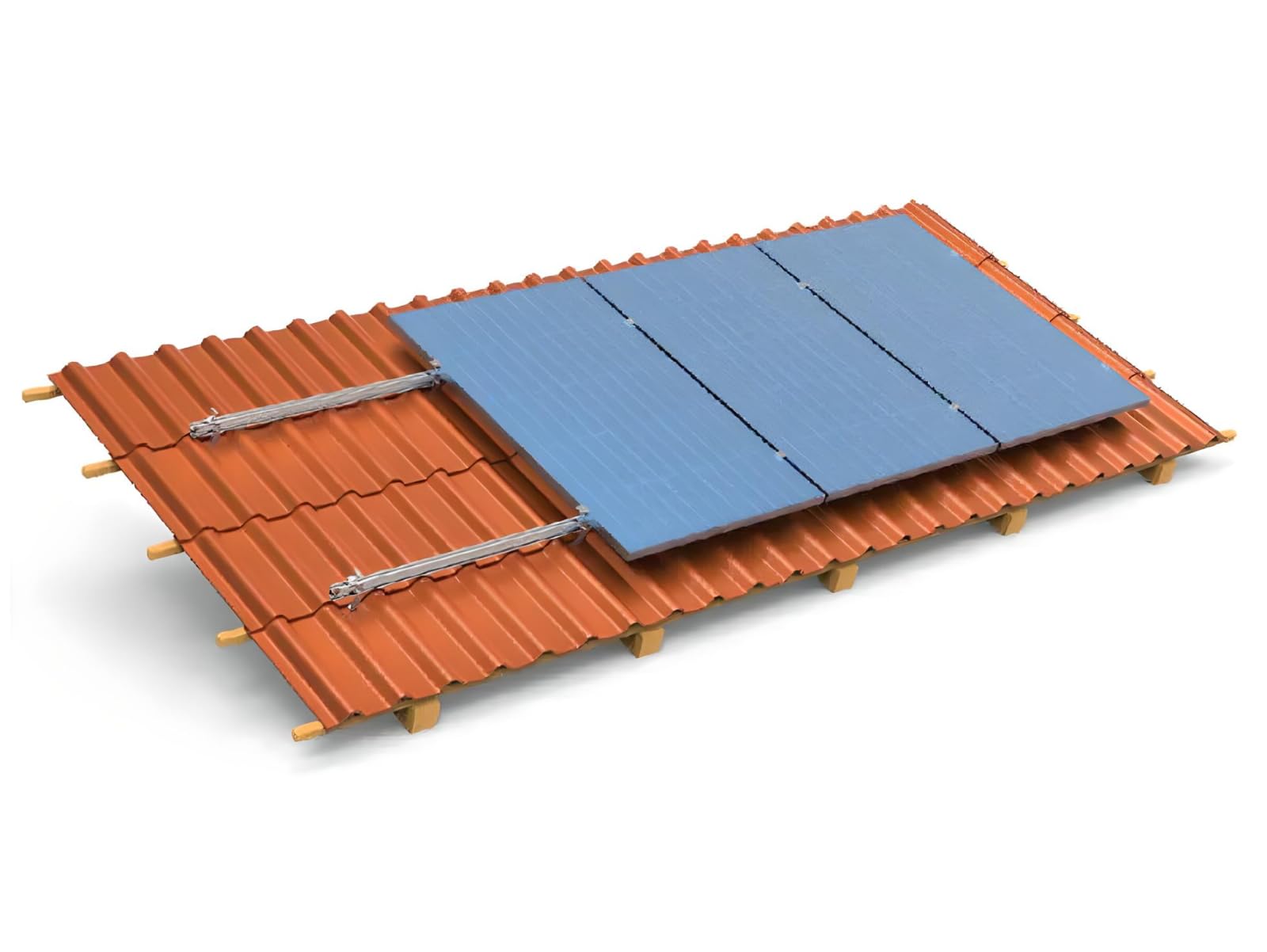 Uchwyt dachowy balkonowy do modułu solarnego PV, uchwyt dachowy, 1-4 moduły z możliwością rozszerzenia (do 4 paneli), srebrny