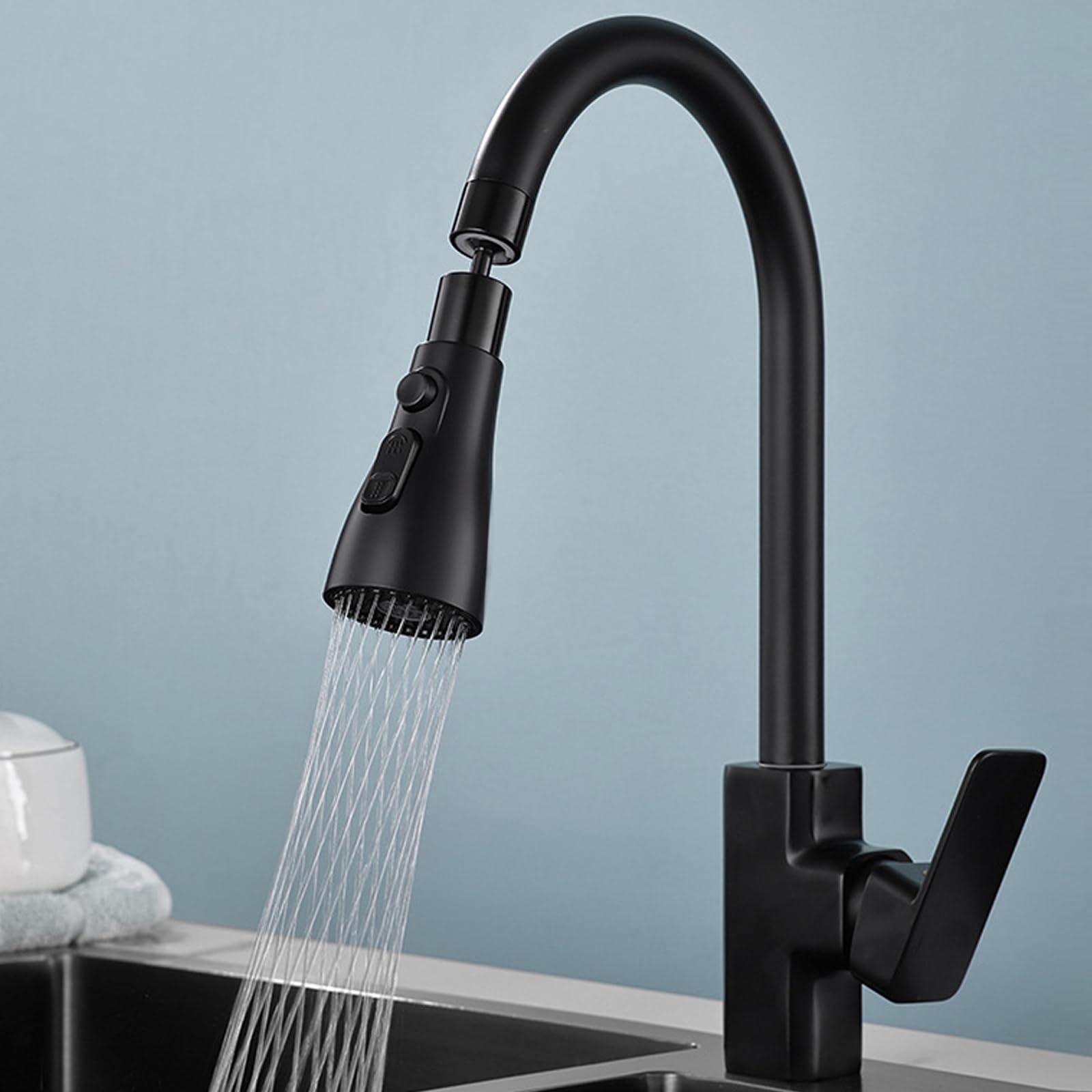 Hhaoysogd Brausekopf Küchenarmatur - 3 Modi Herausziehbar G1/2 Gewinde