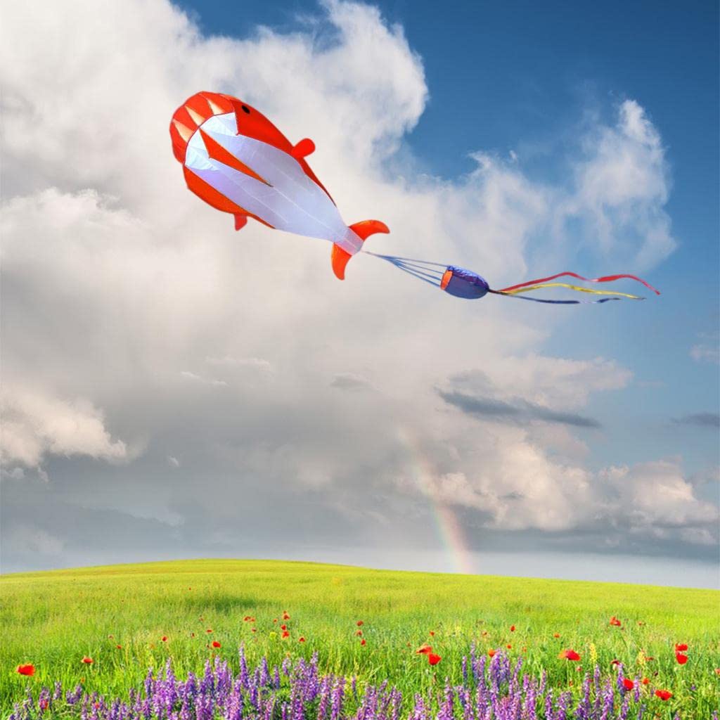 Lot de 3 cerfs-volants 3D sans cadre doux pour sports de plein air, rouge, 215 x 120 cm