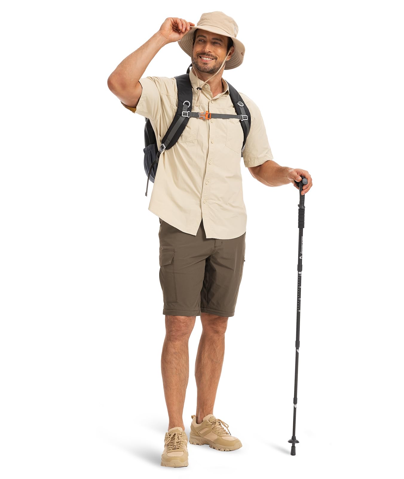 Hiauspor Pantalones de Senderismo para Hombre, Pantalones Transpirables de Secado rápido con Cremallera para Carga de Pesca de Trekking al Aire Libre