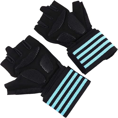 Miniatura 8 de LIOOBO 1 par de guantes profesionales para levantamiento de pesas, para levantamiento de pesas, entrenamiento, fitness, para colgar dominadas, talla