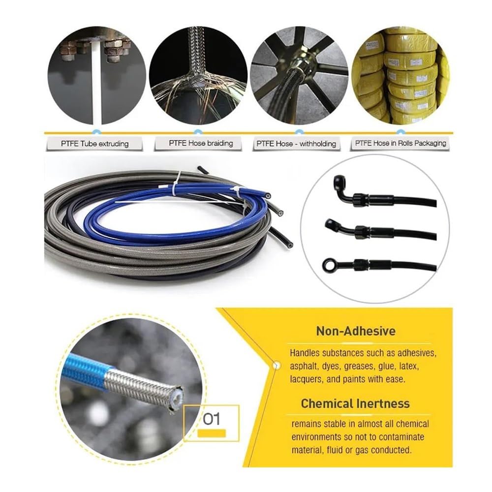 Motorrad Bremsleitung Hauptbremszylinder-Bremsöl DOT-Rohr Racing Geflochtener Bremsschlauch Motorrad-Hydraulikkupplungsrohr Motocross Dirt Pit Bike ATV(2100mm)