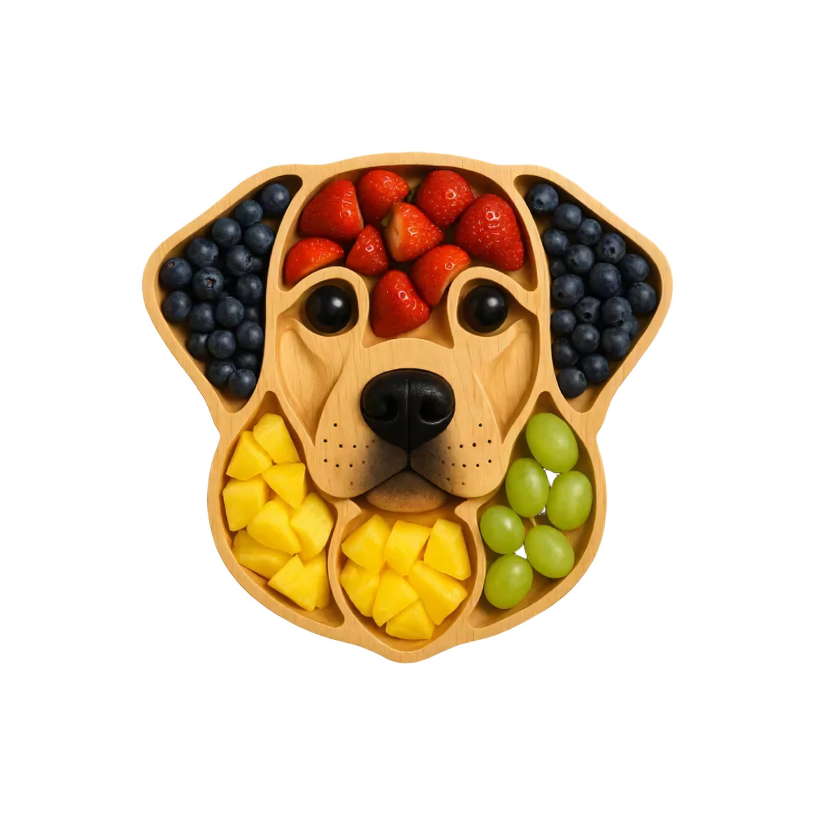 NVOQILIN Handcrafted Wooden Tray Dog Head Shaped Design Serving for Cheese Fruits and Appetizers Fruit Platter Serving Tray Wooden