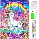 Wishstar DIY 5D Einhorn Diamond Painting Pferde Malerei Zahlen Kinder Erwachsene Regenbogen Pferd Sticky Mosaics für Home Wandkunst Decor, Geschenk, 30 x 40 cm