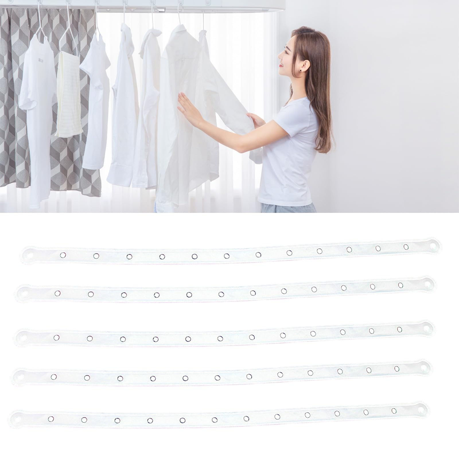 NGCG Pack of 5 Clothing Store Connection Bars Hanger Connector Strips Clothing Store Connectors Suit Connecting Supplies Clothes Rack Attachment, Transparent Hole