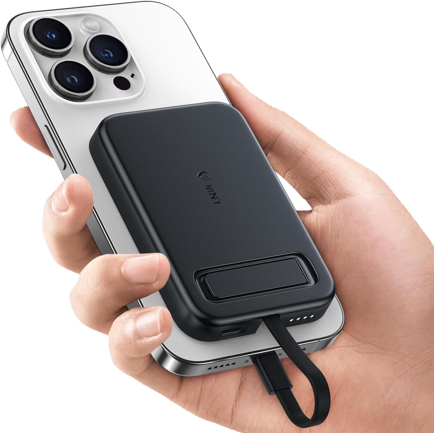 Mini Powerbank Met Ingebouwde Kabel
