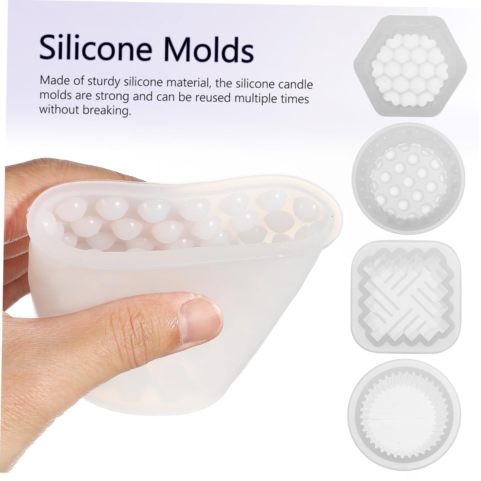 Uonlytech 3 Series Molde De Vela Fabricación De Velas Moldes Para Velas Votivo Perfumado Forma Molde De Silicona Para Velas Molde De Silicona De Escritorio Gel De Sílice 4 Piezas X 3