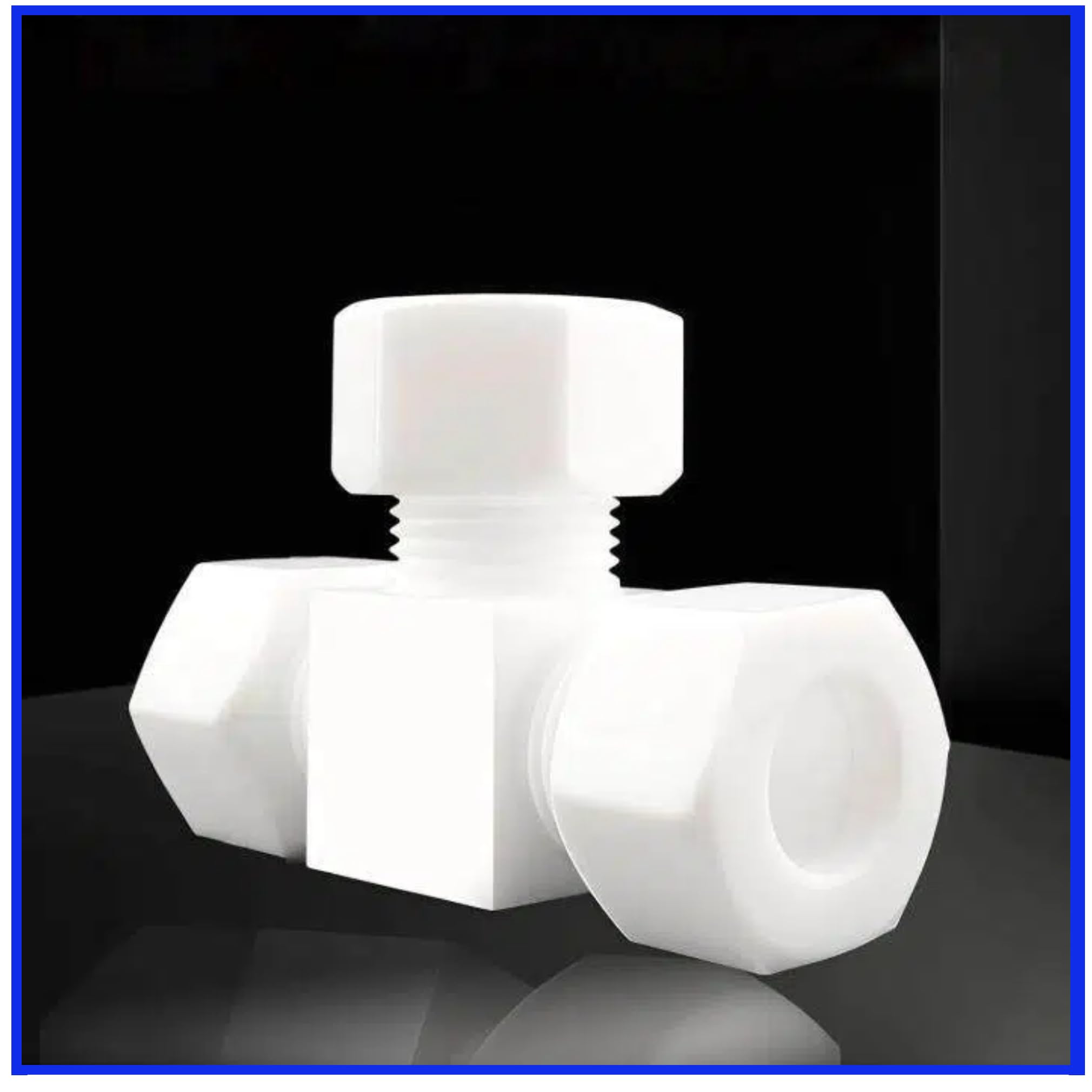 PTFE Teflon Compression Tee Tube Fitting Corrosion High Temp Fluid Connecto