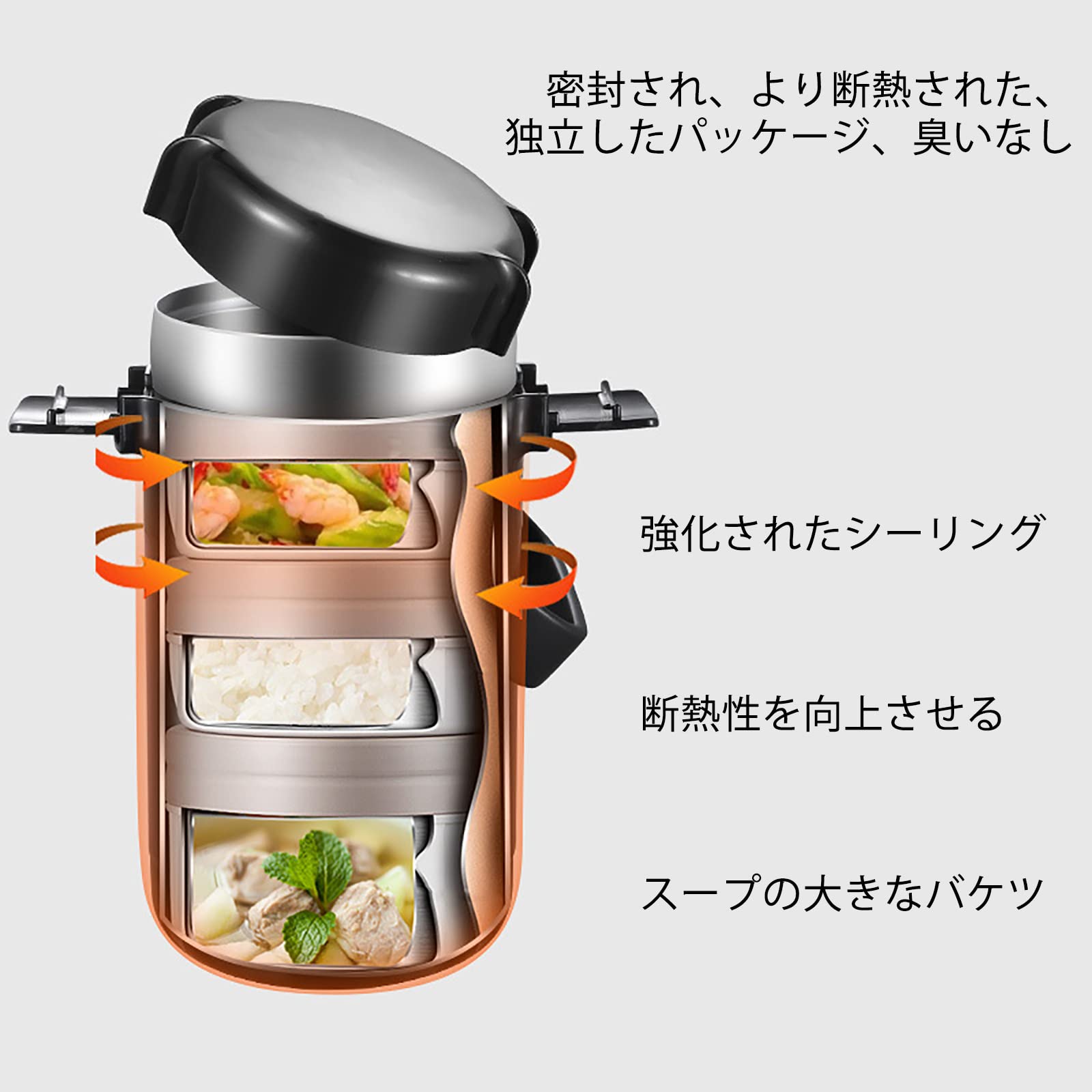 304ステンレス鋼 保温弁当箱 大容量*5 Amazon｜保温ランチジャー 304ステンレス鋼 大容量 食べやすい 速い熱