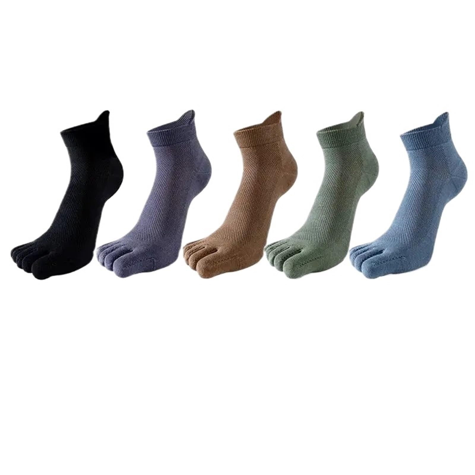 IRFHDCX Toe Socks 5 Pairs Summer Socks Soft Meshe Breathable Cotton Sweat Absorbent Five Finger Outdoor Sports Split Toe(Color-04)