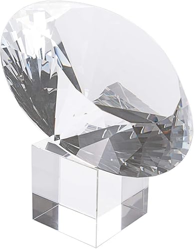 LONGWIN Enorme 5.906 in (5.9 pulgadas) de cristal poliedro diamante pisapapeles boda decoración del hogar centros de mesa de Navidad (transparente)