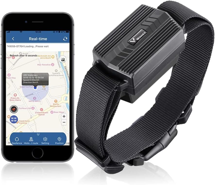 TKMARS Collare GPS per Cani,Senza Abbonamento 3000mAh IP66 Collare per