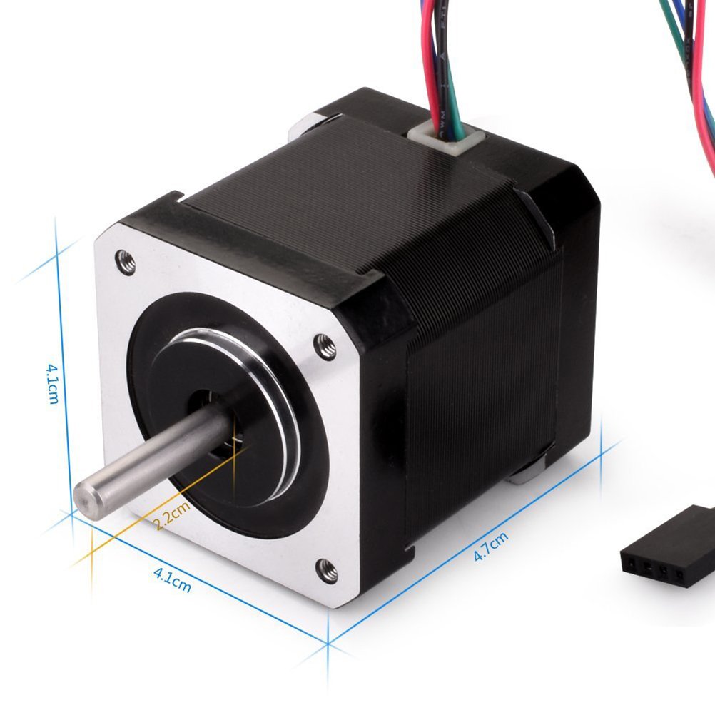 Mipcase 3 Sets 48mm 1.7A Deg 42 1.8ohms 0.59Nm Stepper Motors with Nema 17 Brackets and Screws for 3D Printer CNC 17HD48002H-22B