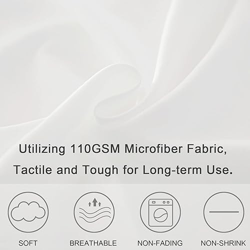 Miniatura 2 de Olrynns Funda de edredón blanca lavada tamaño King  Fundas de edredón de microfibra, juego de funda nórdica suave King de 3 piezas con cierre de