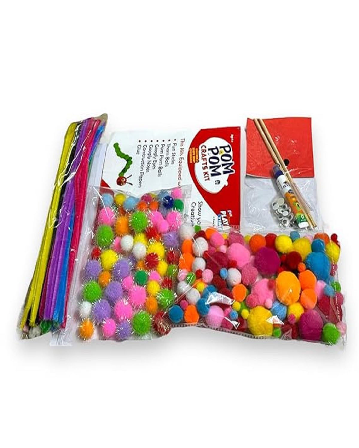 EROLIFIN Pompom Maker Arts and Crafts Sewing Kit, DIY Cute Animal Toys, Dolls, Band for Kids 3+ Years, Girls Gifts, Birthday Present, Wool Knitting Tool Set, Ball Winders, Decoration Pack of 1 3