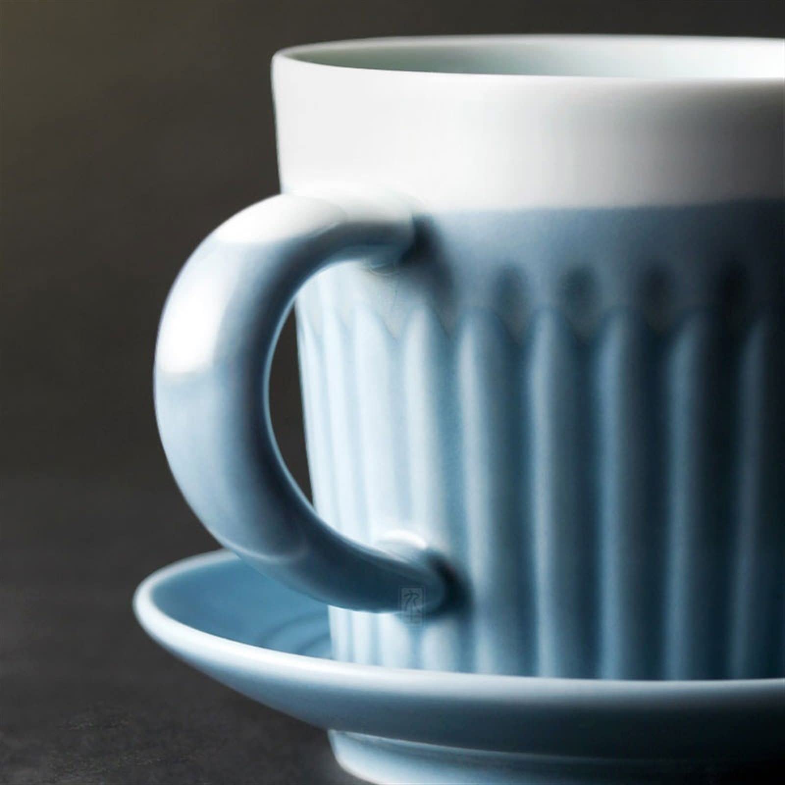 Taza de café Simple de cerámica con platillo, Taza Retro Hecha a Mano, Taza de té de la Tarde for el hogar, Taza de Pareja, Taza de Agua de Oficina (Color : B)